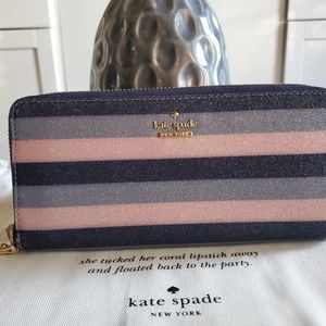 Kate Spade New York Owen Lane Stripe Glitter Women's Wallet
